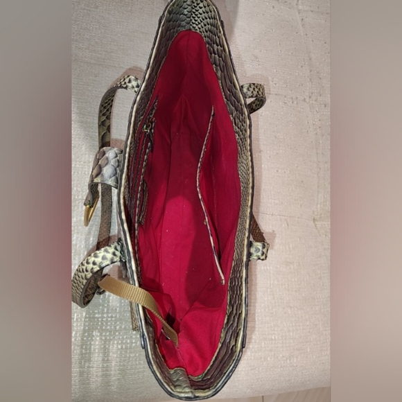 Dooney and Bourke Python-Embossed Gray Handbag - Picture 7 of 10